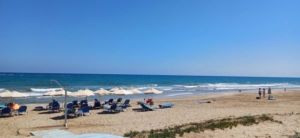 Plage d'Analipsi et ses palmiers, près de Gouves, en Crète