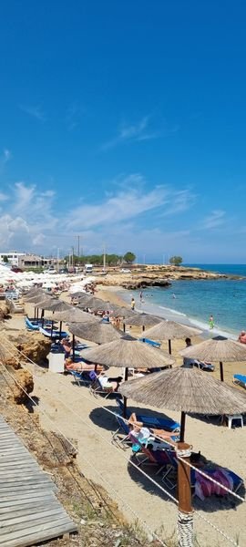 Plage de Gouves, la plage principale du village, en Crète