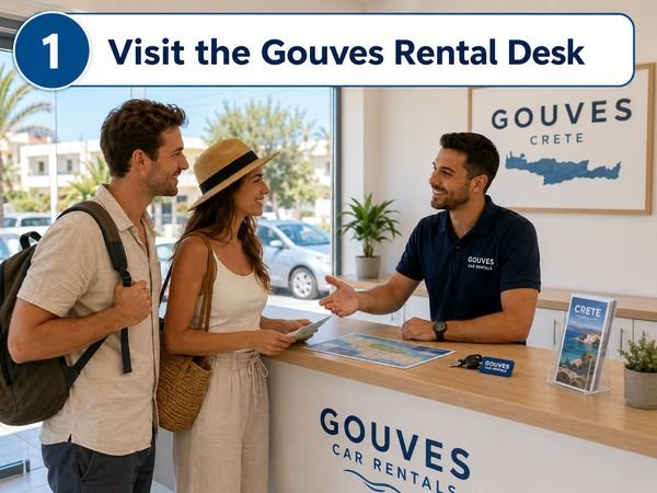 Se rendre au comptoir de location